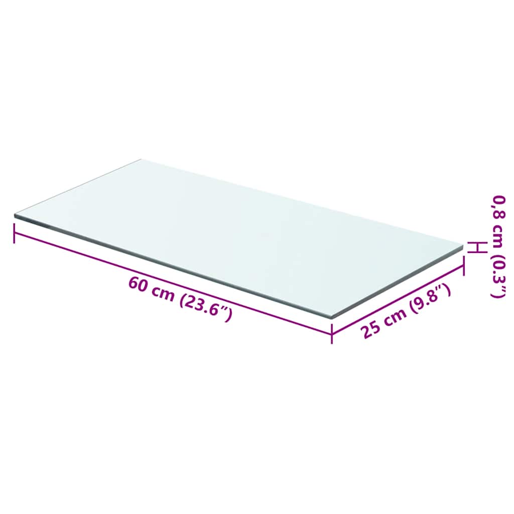 Mensola in Vetro Trasparente 60x25 cm - homemem39