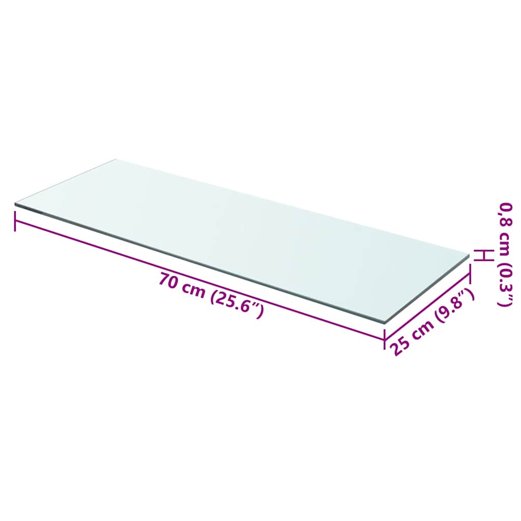 Mensola in Vetro Trasparente 70x25 cm - homemem39