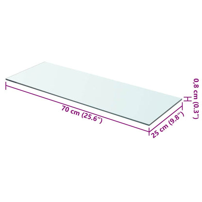 Mensola in Vetro Trasparente 70x25 cm - homemem39