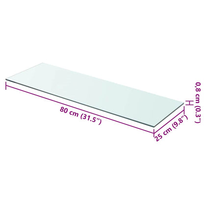 Mensola in Vetro Trasparente 80x25 cm - homemem39