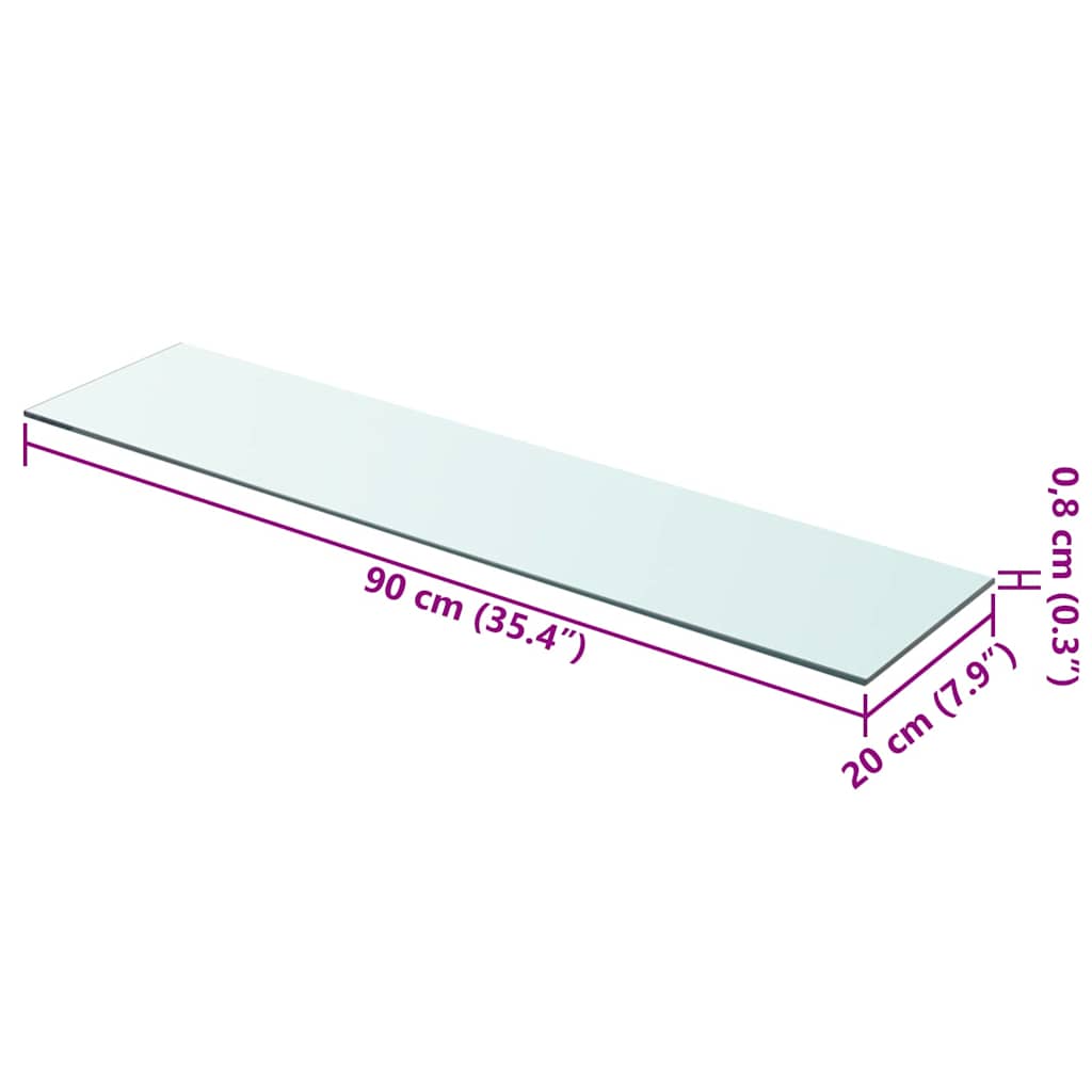 Mensola in Vetro Trasparente 90x20 cm | homemem39