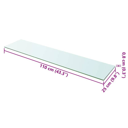 Mensola in Vetro Trasparente 110x25 cm - homemem39
