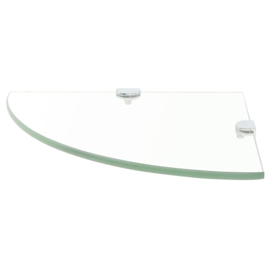 Scaffale Angolare Supporti Cromati in Vetro Trasparente 25x25cm | homemem39