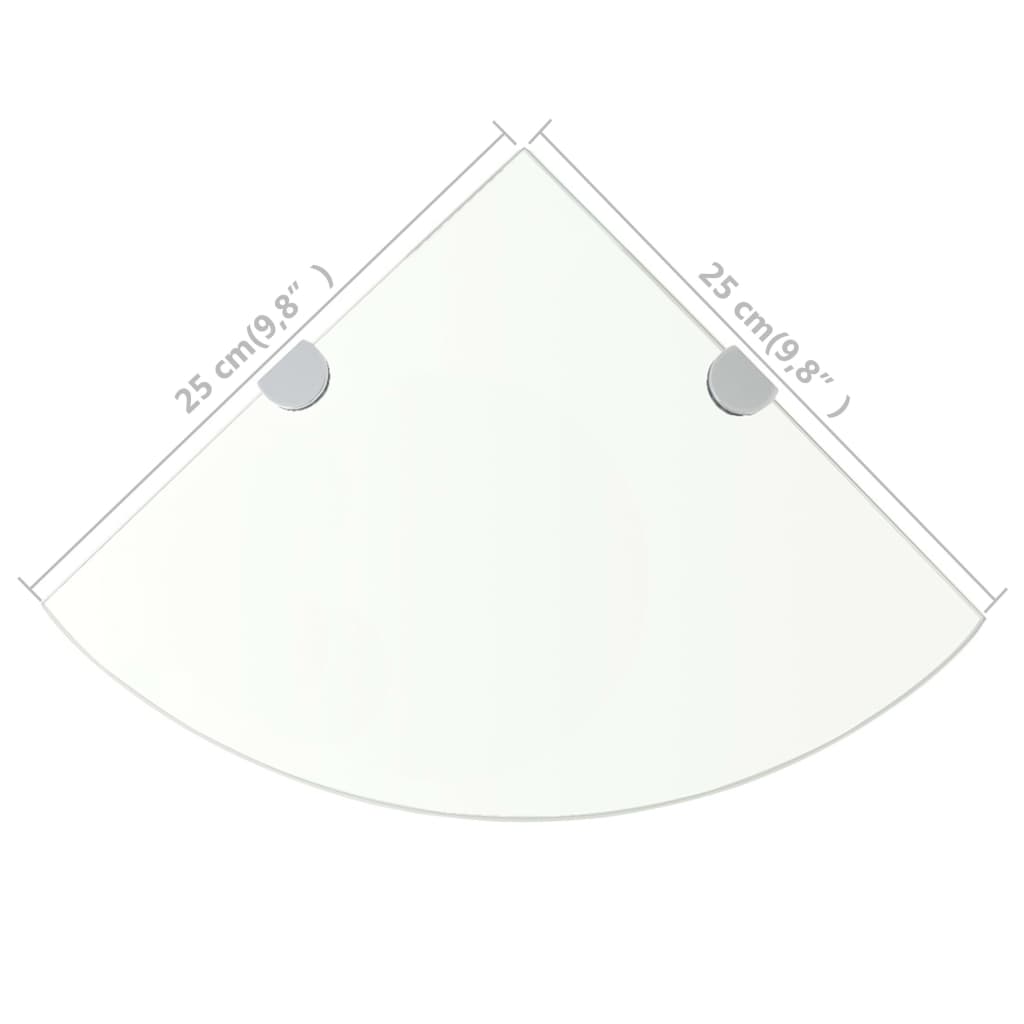 Scaffale Angolare Supporti Cromati in Vetro Trasparente 25x25cm | homemem39