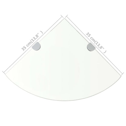 Scaffale Angolare Supporti Cromati in Vetro Trasparente 35x35cm | homemem39