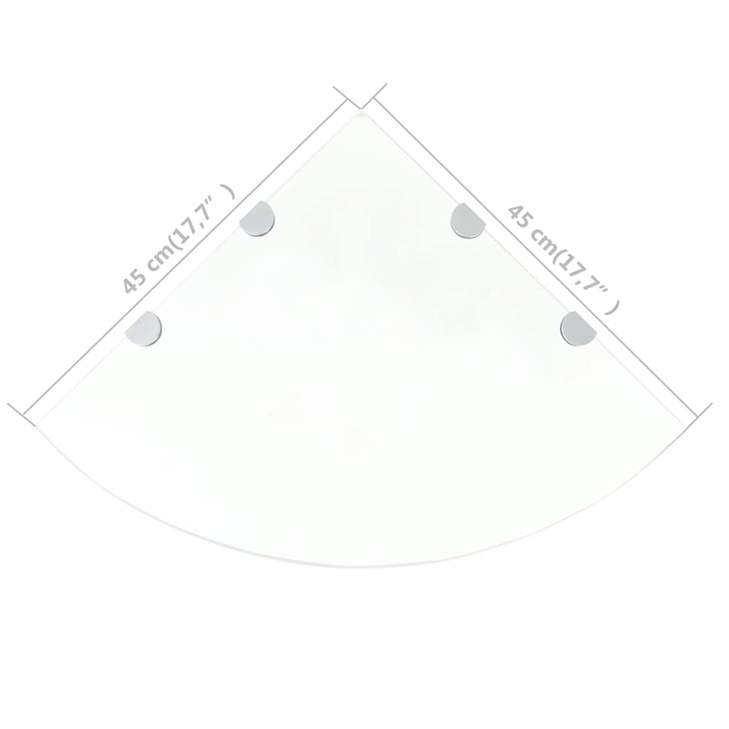 Scaffale Angolare con Supporto in Cristallo Vetro Chiaro 45x45 cm | homemem39