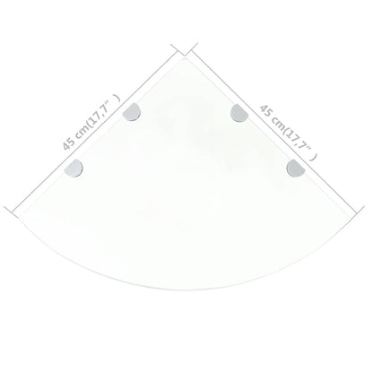 Scaffale Angolare con Supporto in Cristallo Vetro Chiaro 45x45 cm | homemem39