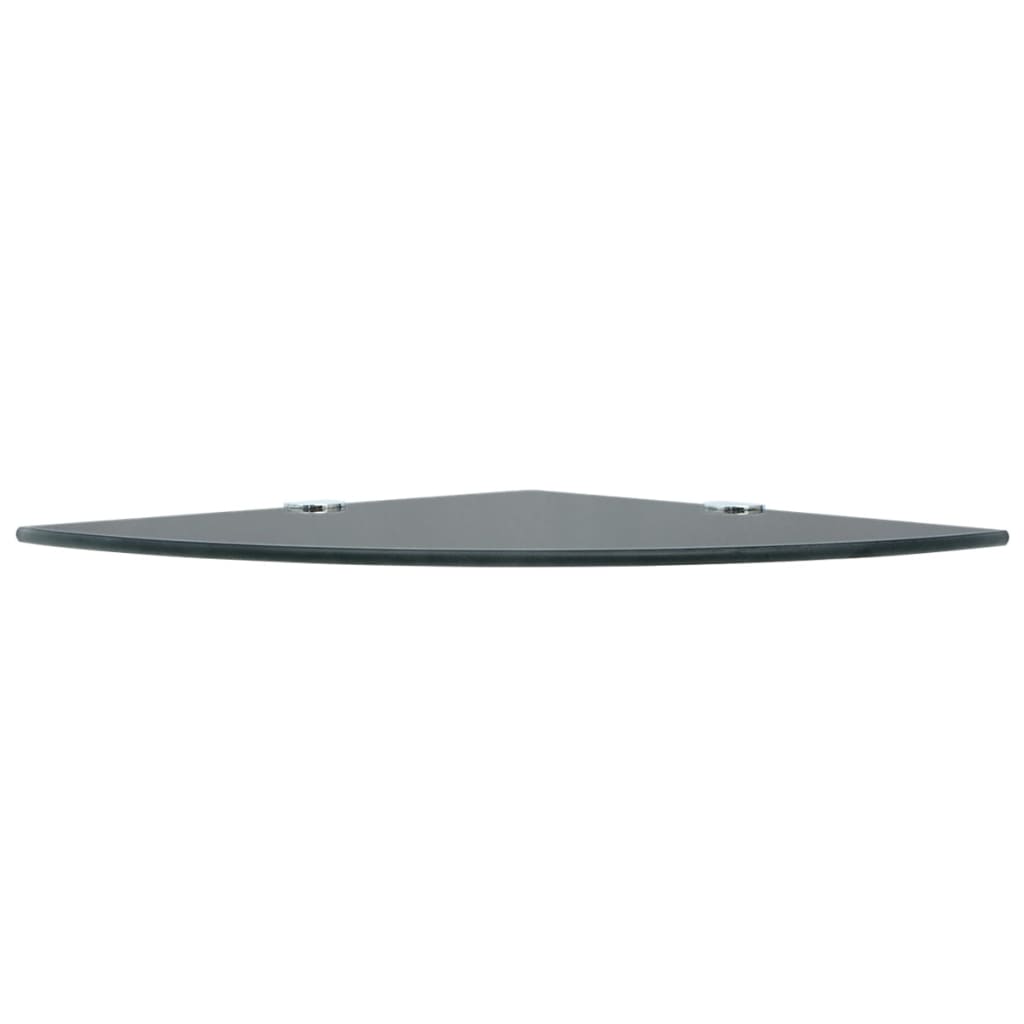 Scaffale Angolare con Supporti Cromati in Vetro Nero 35x35 cm | homemem39