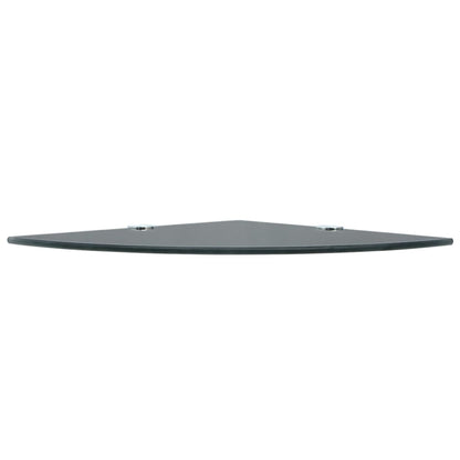 Scaffale Angolare con Supporti Cromati in Vetro Nero 35x35 cm | homemem39