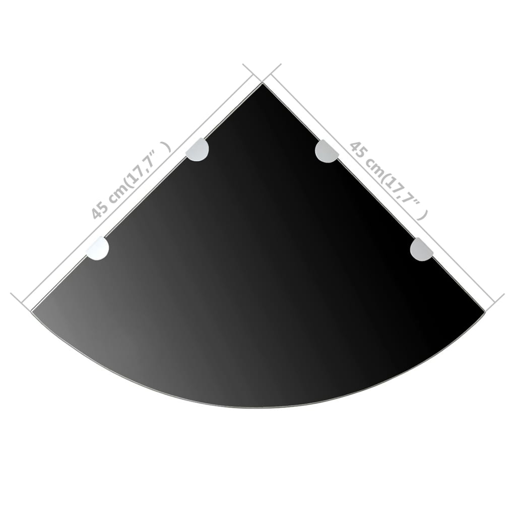 Scaffale Angolare con Supporti Cromati Vetro Nero 45x45 cm | homemem39