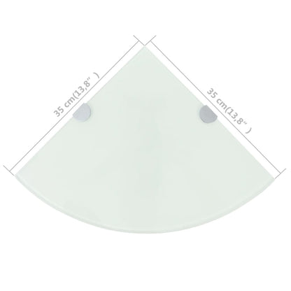 Scaffale Angolare con Supporto in Cristallo Vetro Bianco 35x35 cm | homemem39