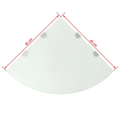 Scaffale Angolare con Supporti Cromati Vetro Bianco 45x45 cm | homemem39