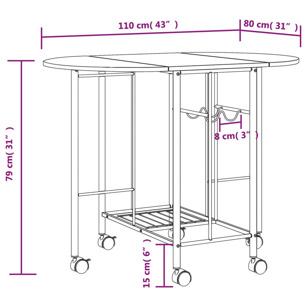 Set Tavolo e Sedie 5 pz Pieghevoli in MDF - homemem39