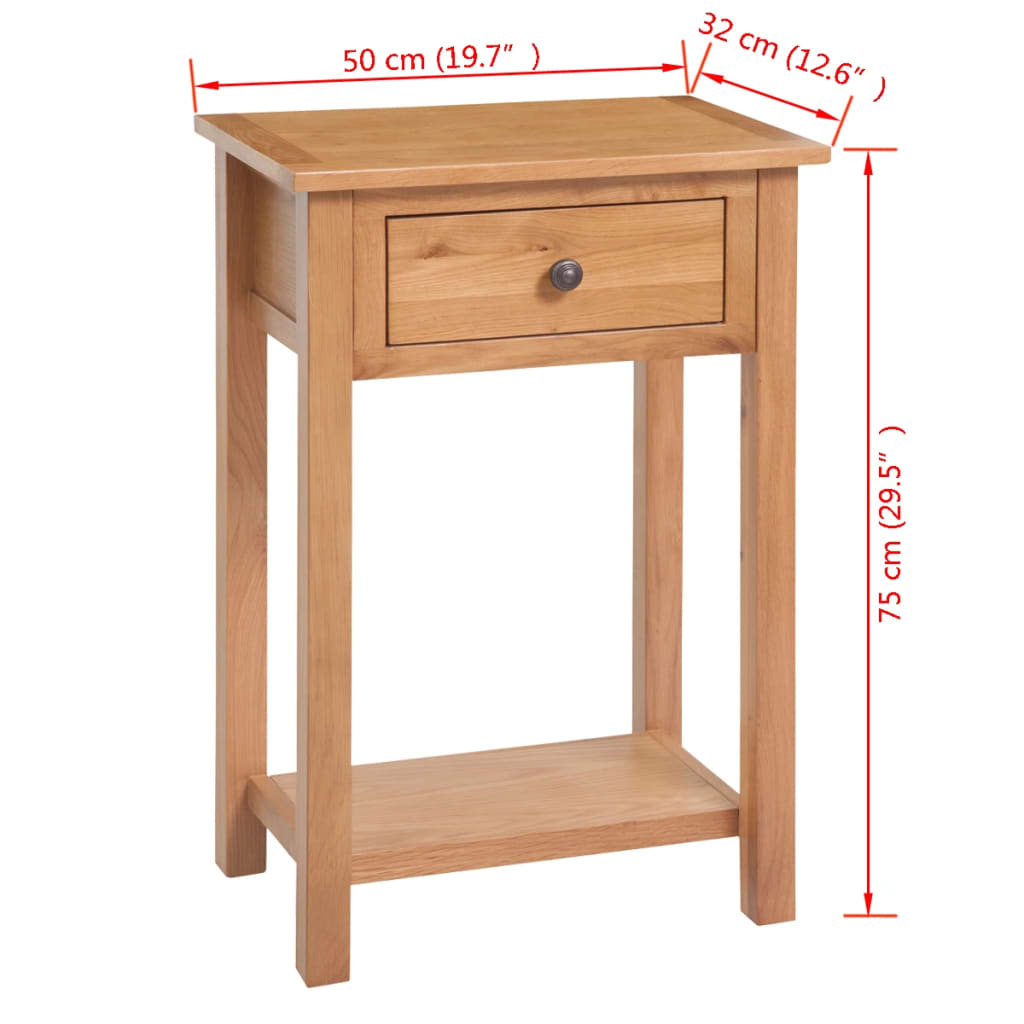 Tavolo Consolle 50x32x75 cm in Massello di Rovere | homemem39