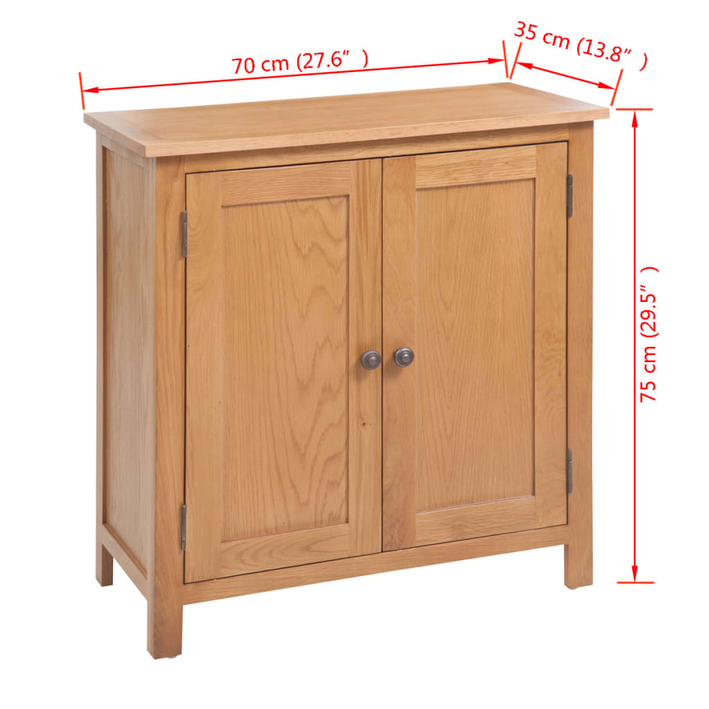 Credenza 70x35x75 cm in Legno Massello di Rovere - homemem39