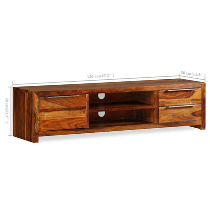 Mobile Porta TV Legno Massello di Acacia 120x30x30 cm