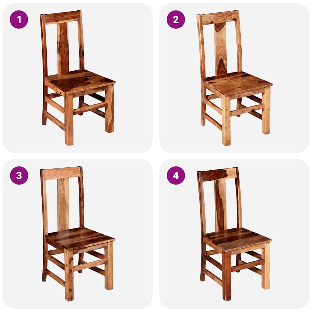 Set Sedie da Pranzo 2 pz in Legno Massello di Acacia | homemem39