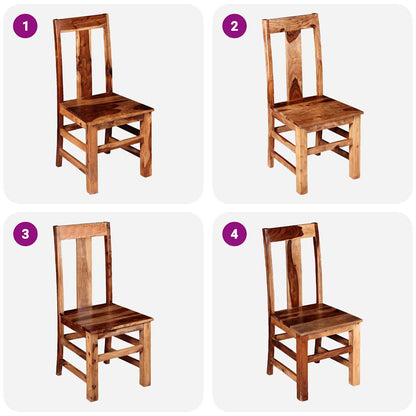 Set Sedie da Pranzo 2 pz in Legno Massello di Acacia | homemem39