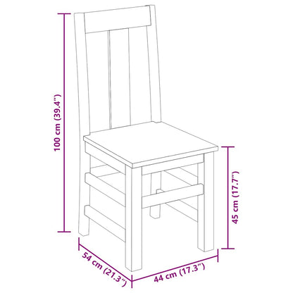 Set Sedie da Pranzo 2 pz in Legno Massello di Acacia | homemem39