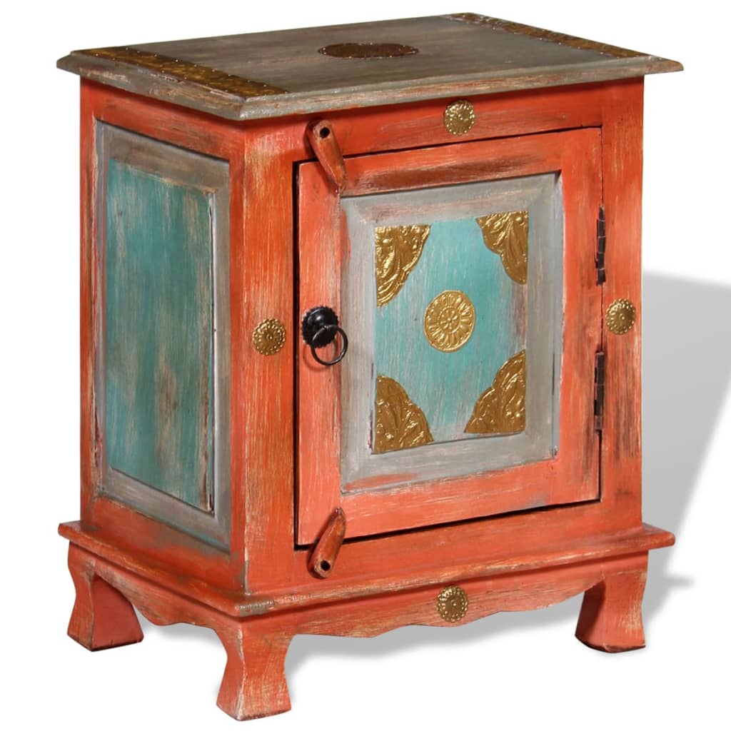 Comodino in Legno Massello di Mango Arancione | homemem39