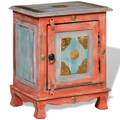 Comodino in Legno Massello di Mango Arancione | homemem39