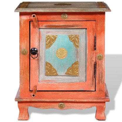 Comodino in Legno Massello di Mango Arancione | homemem39
