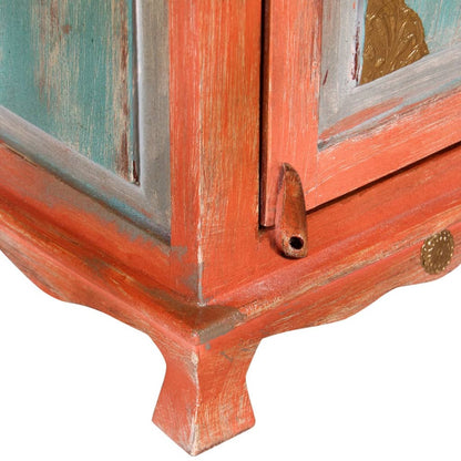 Comodino in Legno Massello di Mango Arancione | homemem39