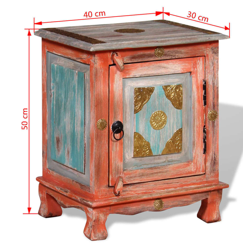 Comodino in Legno Massello di Mango Arancione | homemem39