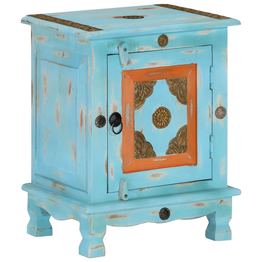Comodino in Legno Massello di Mango Blu | homemem39