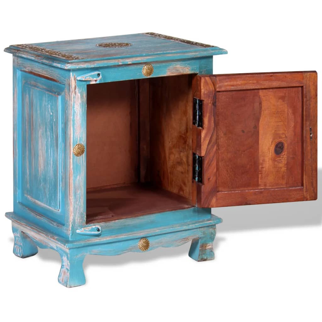 Comodino in Legno Massello di Mango Blu | homemem39