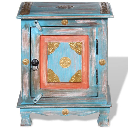 Comodino in Legno Massello di Mango Blu | homemem39