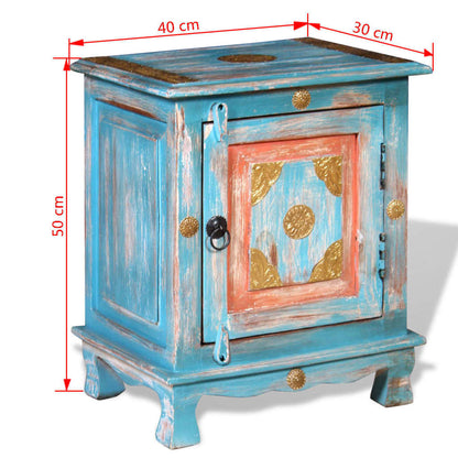 Comodino in Legno Massello di Mango Blu | homemem39