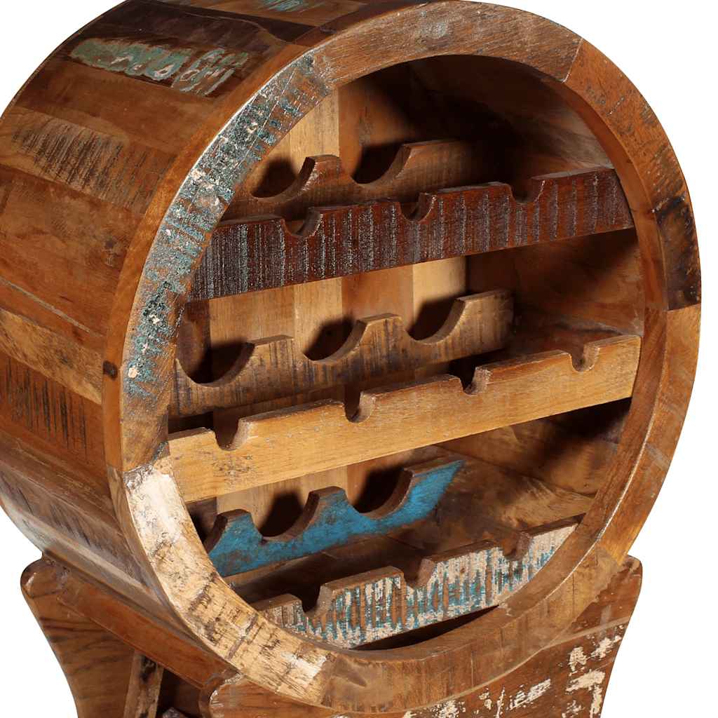 Portavini da 10 Bottiglie in Legno Massello di Recupero