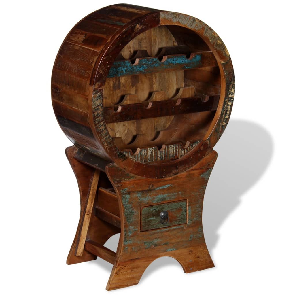 Portavini da 10 Bottiglie in Legno Massello di Recupero