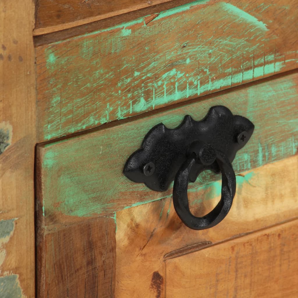 Scarpiera a 4 Livelli con Cassetto Legno Massello di Recupero - homemem39