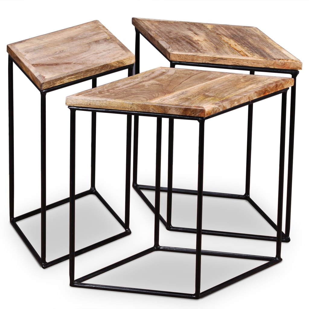 Tavolino da Salotto in Legno Massello di Mango 56x48x40 cm | homemem39