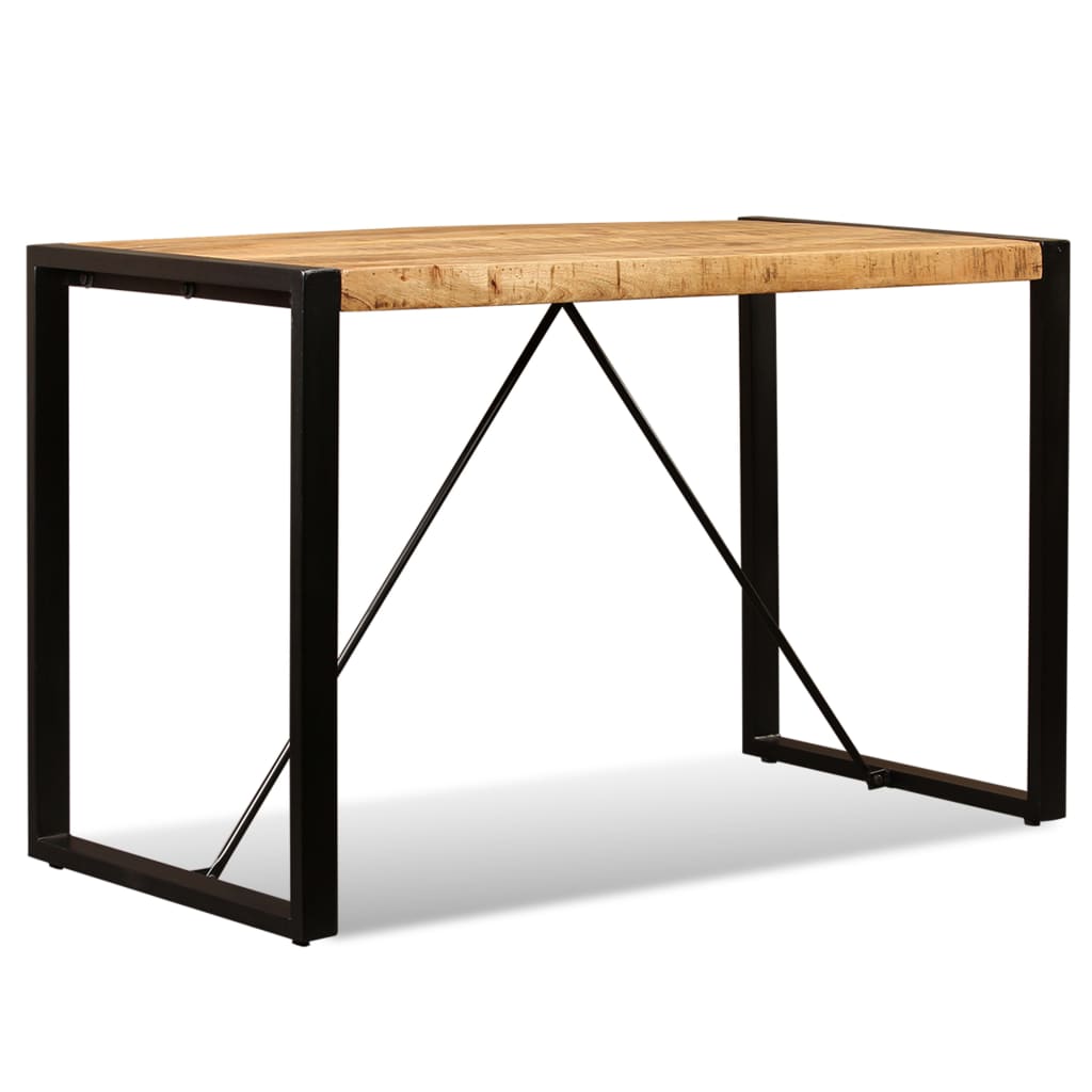 Tavolo da Pranzo in Legno Massello di Mango Grezzo 120 cm - homemem39