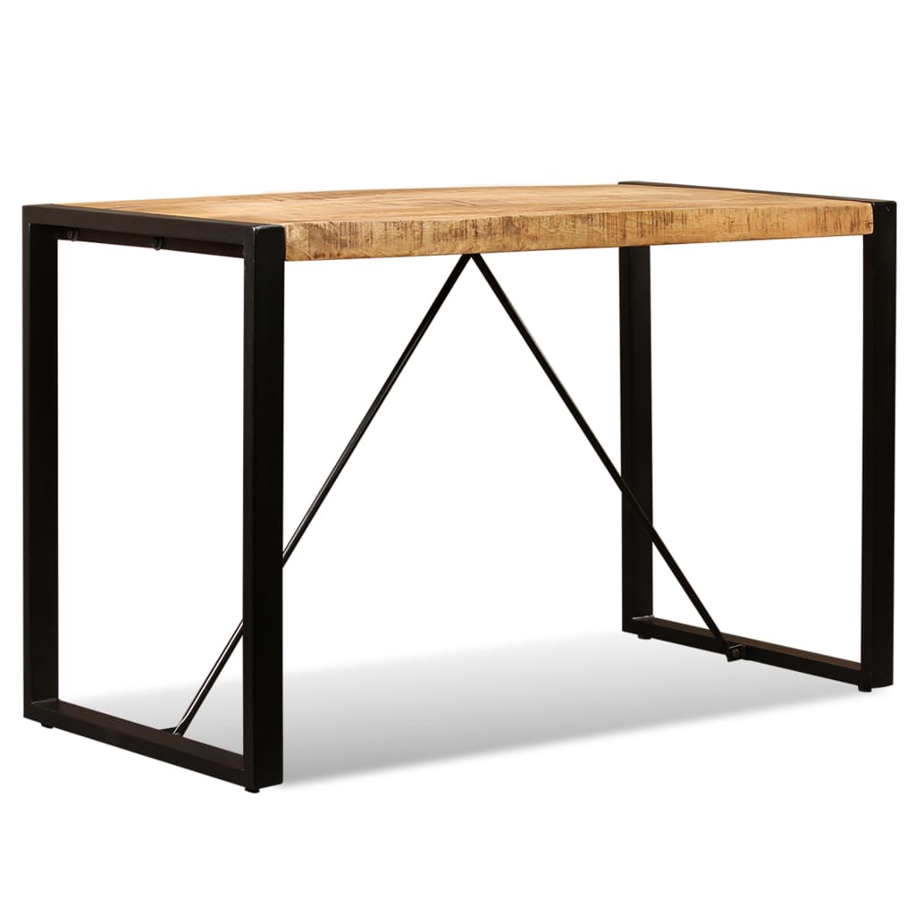 Tavolo da Pranzo in Legno Massello di Mango Grezzo 120 cm - homemem39