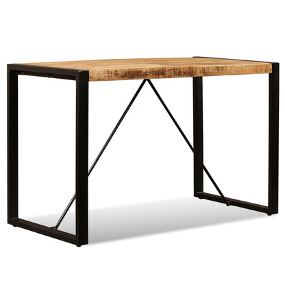 Tavolo da Pranzo in Legno Massello di Mango Grezzo 120 cm - homemem39