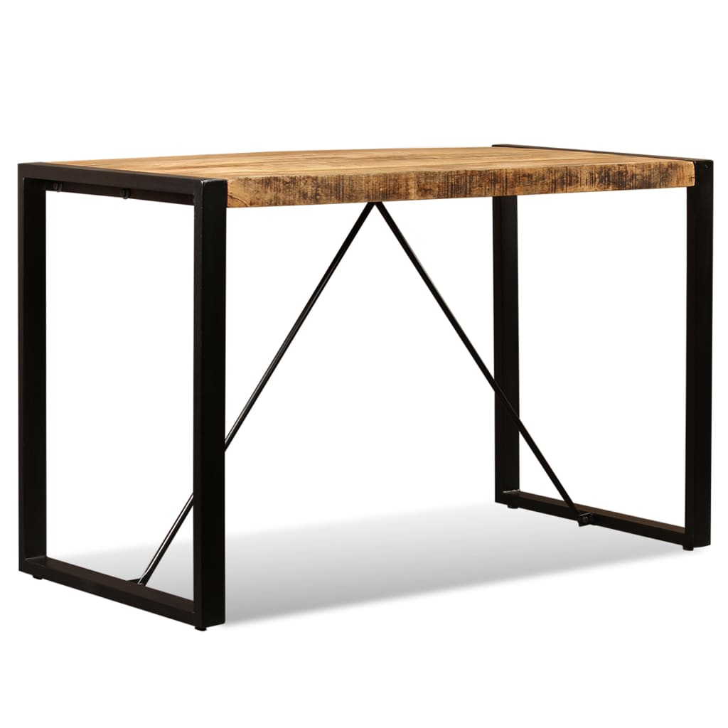 Tavolo da Pranzo in Legno Massello di Mango Grezzo 120 cm - homemem39