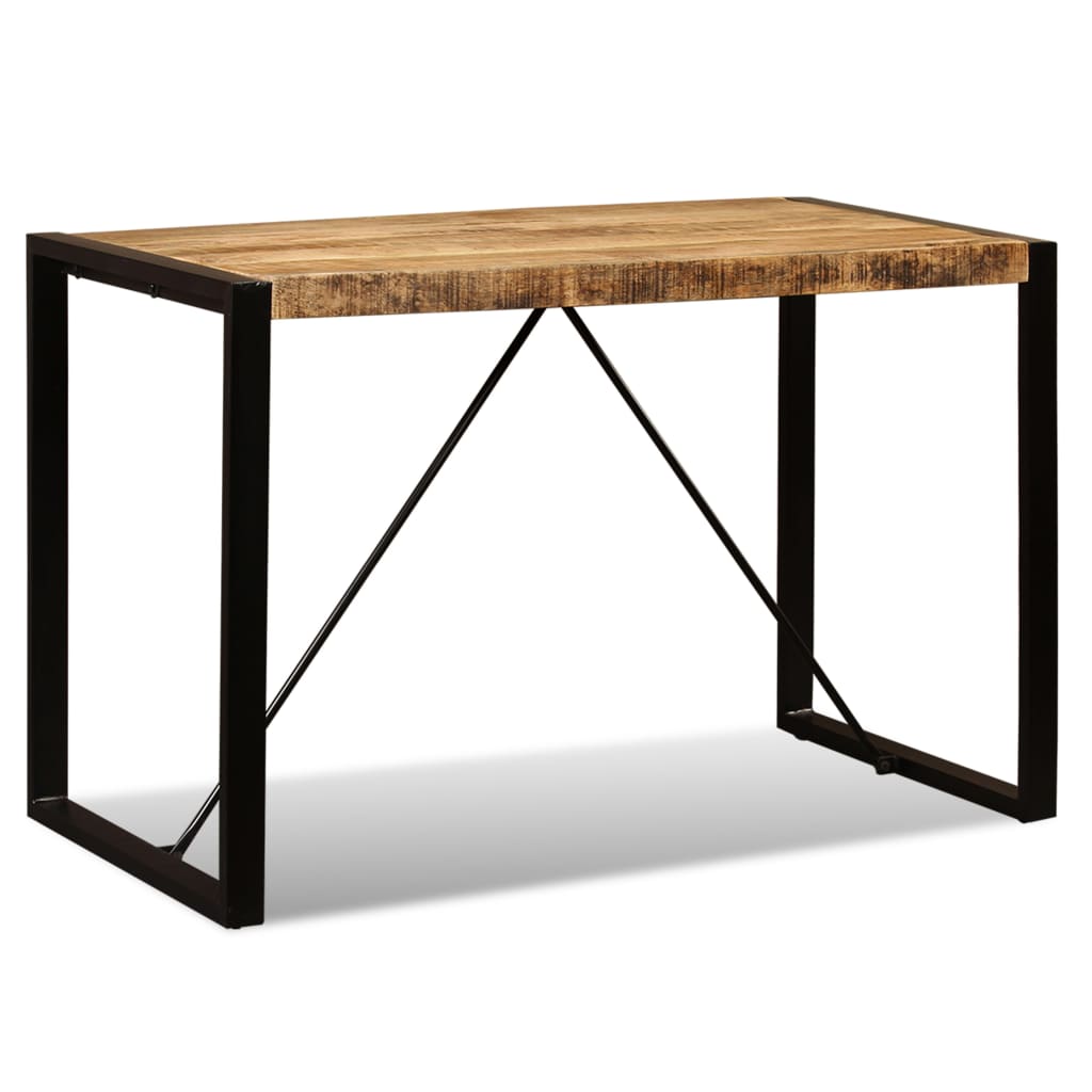 Tavolo da Pranzo in Legno Massello di Mango Grezzo 120 cm - homemem39