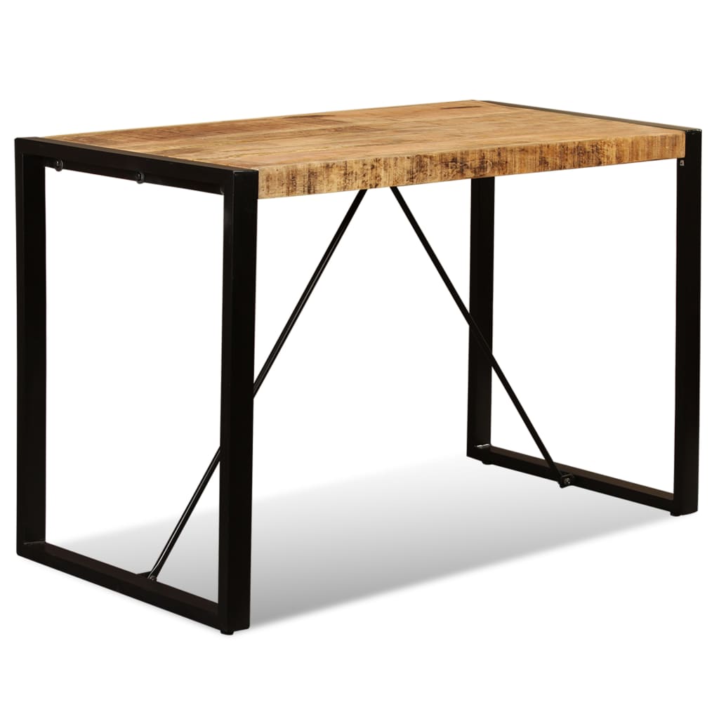 Tavolo da Pranzo in Legno Massello di Mango Grezzo 120 cm | homemem39