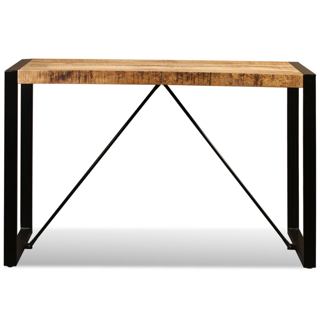 Tavolo da Pranzo in Legno Massello di Mango Grezzo 120 cm - homemem39