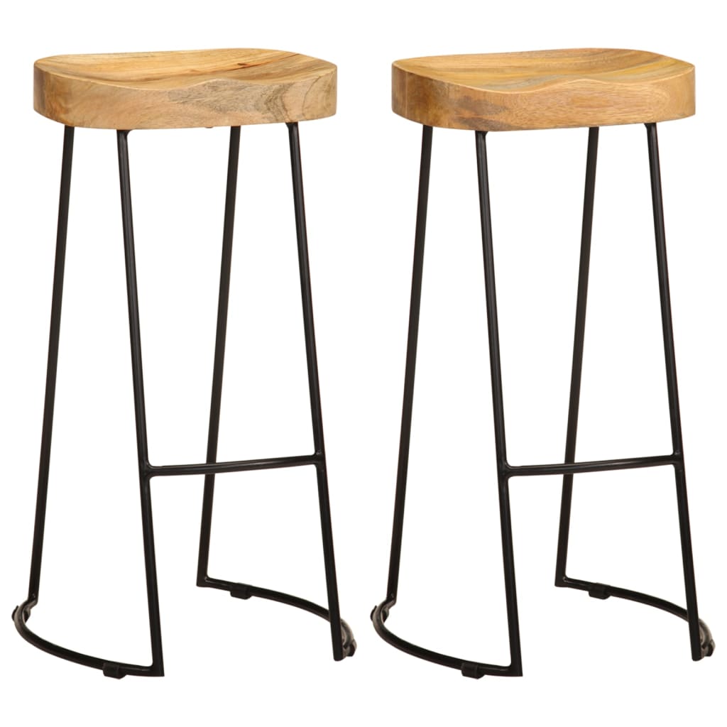 Bar Stools 2 pcs in Solid Mango Wood