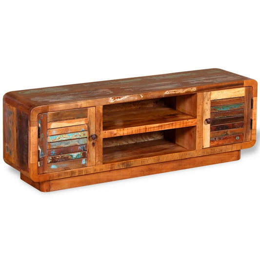 Mobile Porta TV in Legno Massello di Recupero 120x30x40 cm - homemem39