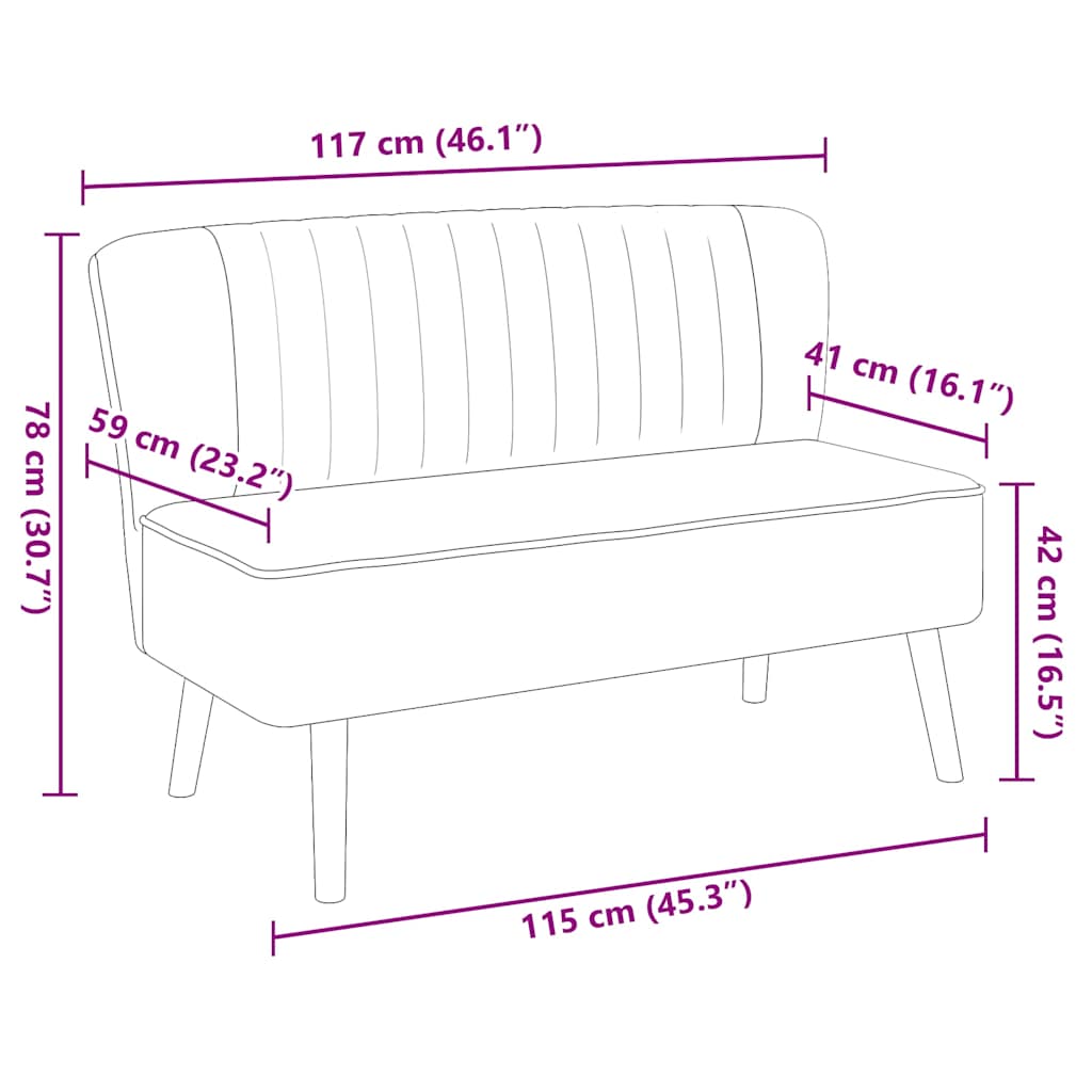 Divano in Tessuto 117x55,5x77 cm