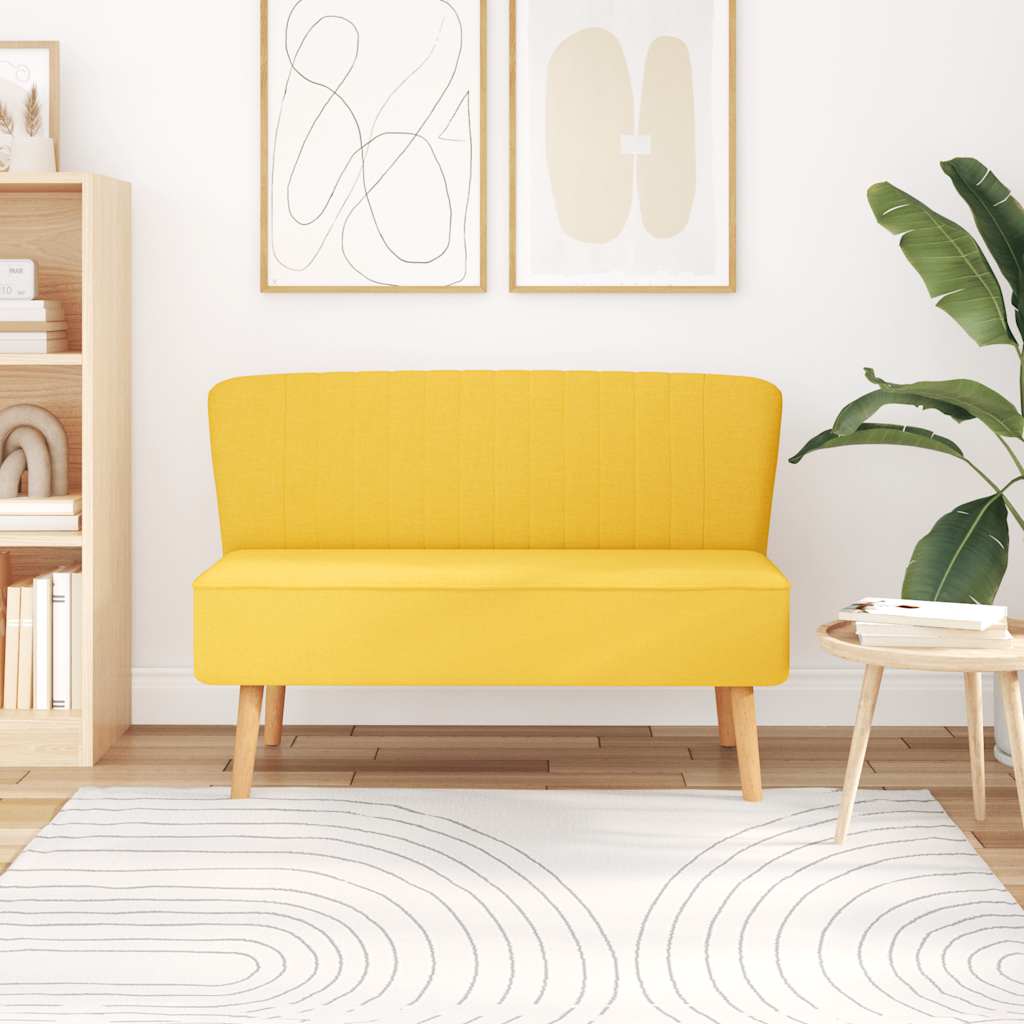 Divano in Tessuto 117x55,5x77 cm Giallo - homemem39