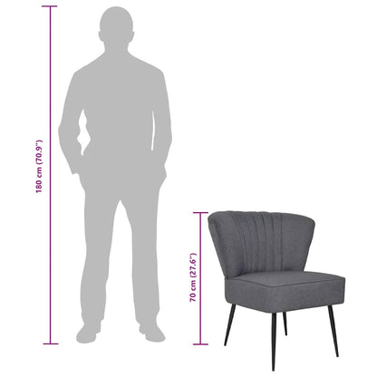 Sedia da Cocktail Grigio Scuro in Tessuto