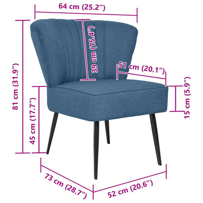 Sedia da Cocktail Blu in Tessuto