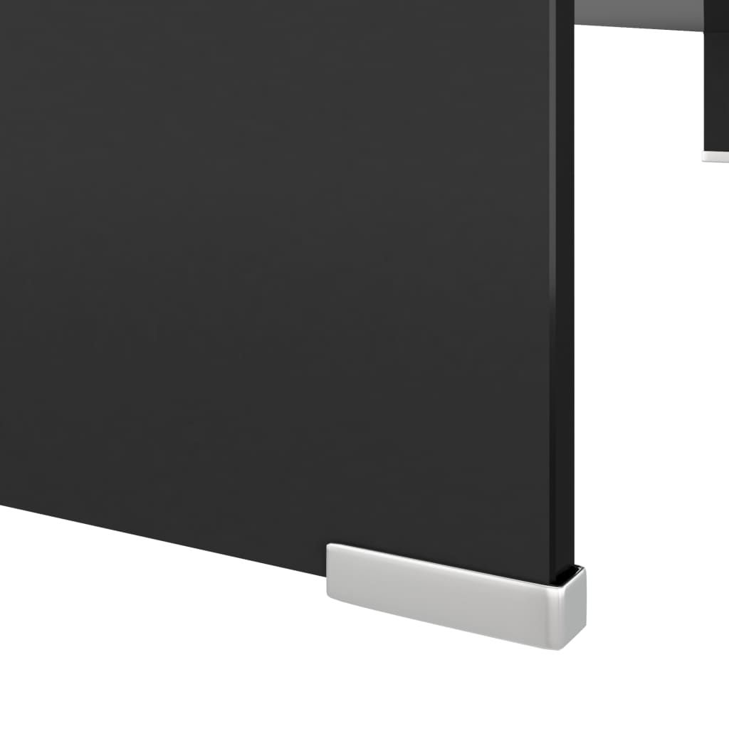 Mobile/Rialzo Porta TV in Vetro Nero 110x30x13 cm - homemem39